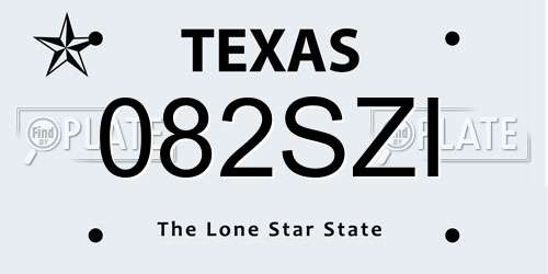 082SZI Texas License Plate