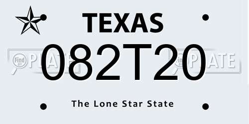 082T20 Texas License Plate