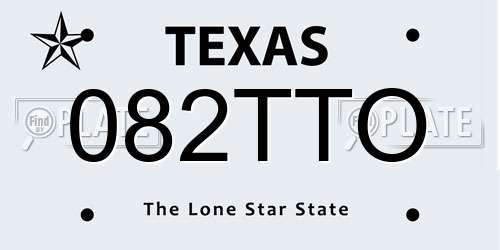 082TTO Texas License Plate