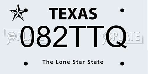 082TTQ Texas License Plate