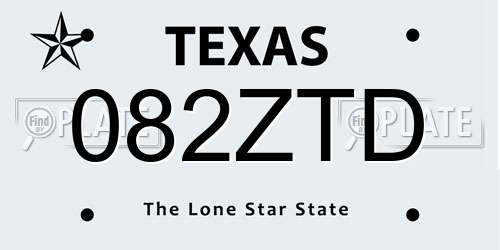 082ZTD Texas License Plate
