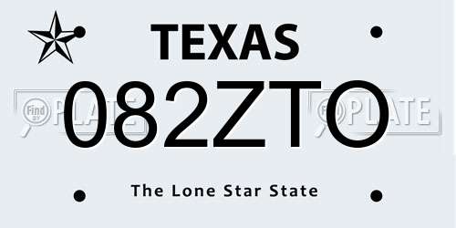 082ZTO Texas License Plate