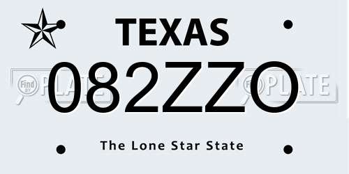 082ZZO Texas License Plate