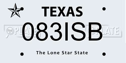 083ISB Texas License Plate