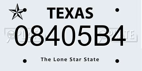 08405B4 Texas License Plate