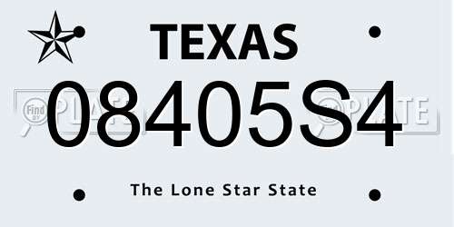 08405S4 Texas License Plate