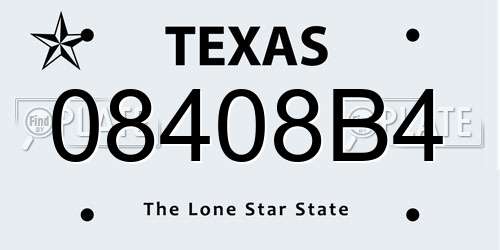 08408B4 Texas License Plate