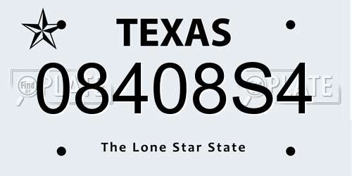 08408S4 Texas License Plate