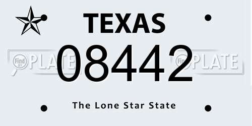 08442 Texas License Plate