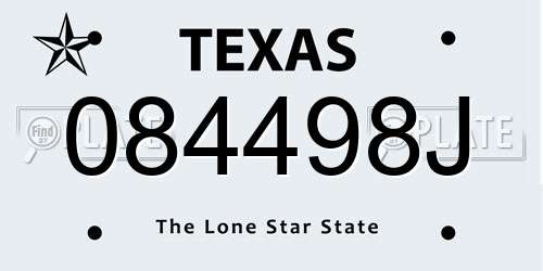 084498J Texas License Plate