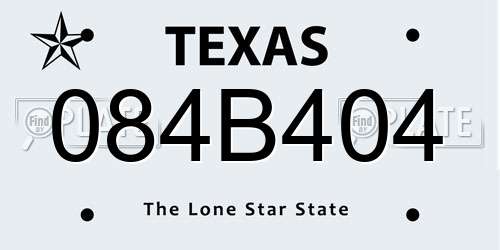 084B404 Texas License Plate