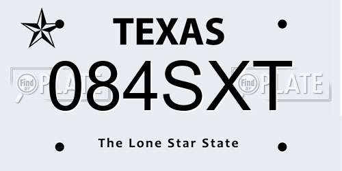 084SXT Texas License Plate