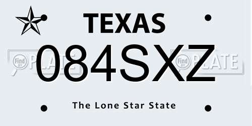 084SXZ Texas License Plate