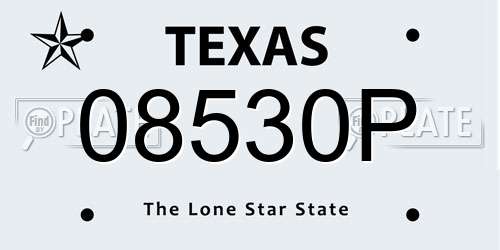 08530P Texas License Plate