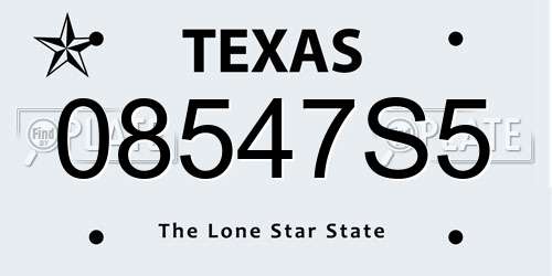 08547S5 Texas License Plate