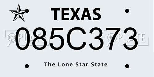 085C373 Texas License Plate