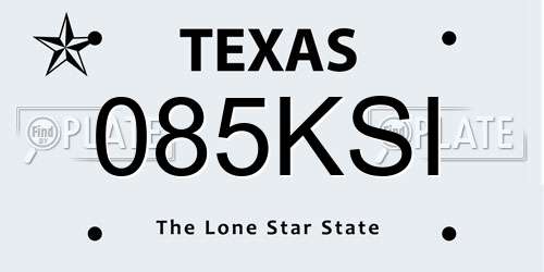085KSI Texas License Plate