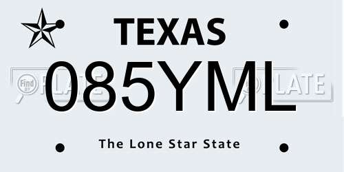 085YML Texas License Plate
