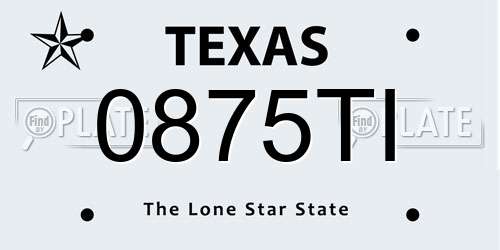 0875TI Texas License Plate