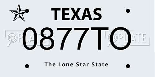 0877TO Texas License Plate