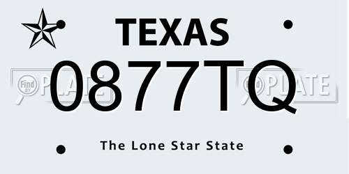 0877TQ Texas License Plate