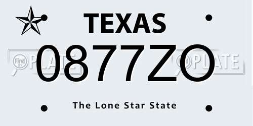0877ZO Texas License Plate