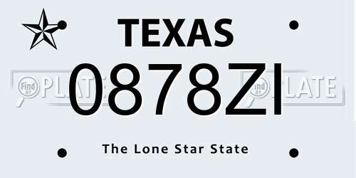 0878ZI Texas License Plate