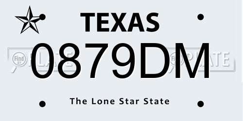 0879DM Texas License Plate