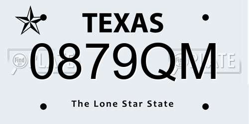 0879QM Texas License Plate