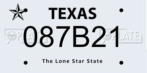 087B21 Texas License Plate