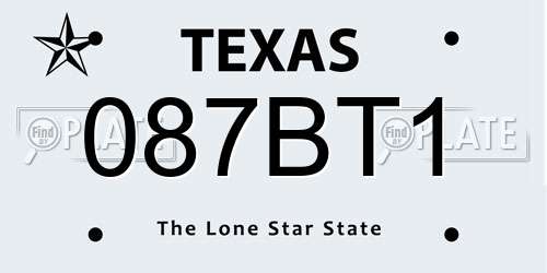 087BT1 Texas License Plate