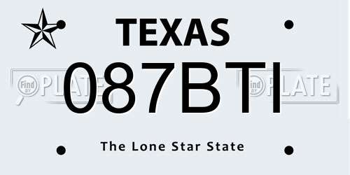 087BTI Texas License Plate