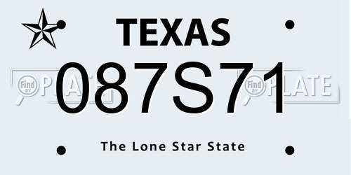 087S71 Texas License Plate