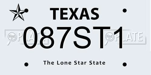 087ST1 Texas License Plate