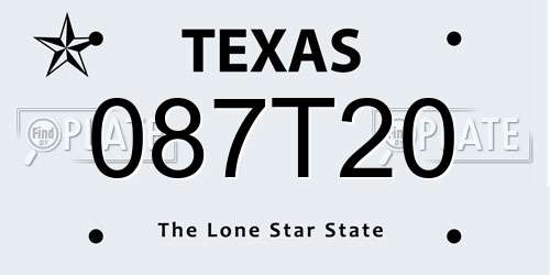 087T20 Texas License Plate
