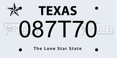 087T70 Texas License Plate