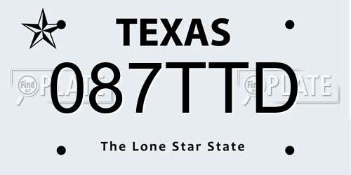 087TTD Texas License Plate