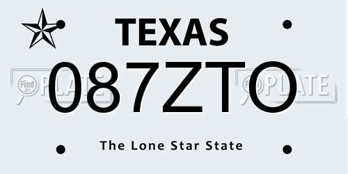087ZTO Texas License Plate