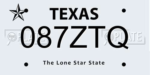 087ZTQ Texas License Plate