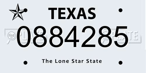 0884285 Texas License Plate