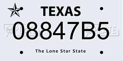 08847B5 Texas License Plate