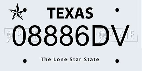 08886DV Texas License Plate