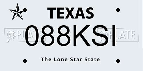 088KSI Texas License Plate