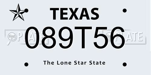 089T56 Texas License Plate