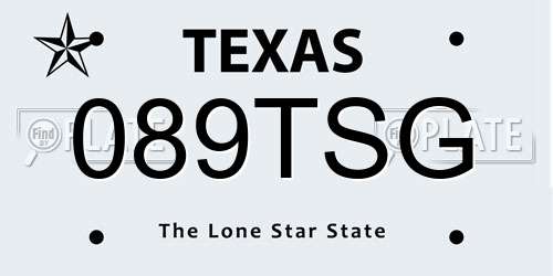 089TSG Texas License Plate