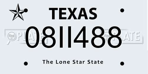 08II488 Texas License Plate