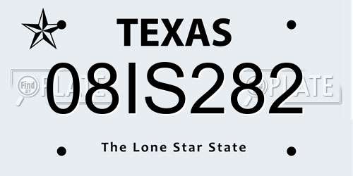 08IS282 Texas License Plate