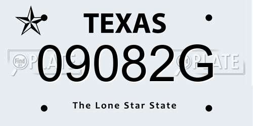 09082G Texas License Plate