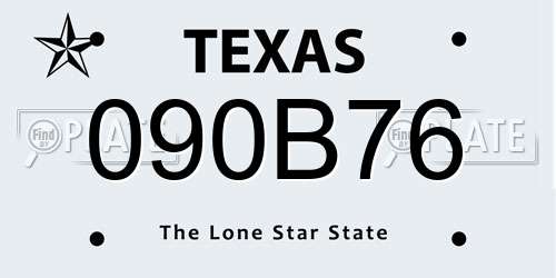 090B76 Texas License Plate