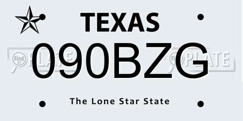 090BZG Texas License Plate